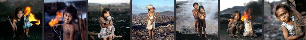 Images of rubbish dump children in Manila (Philippines)